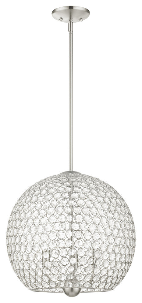 Brushed Nickel Casual, Sparkling, Shimmery, Transitional, Pendant