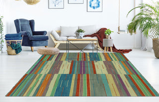 Winchester Kilim Alburt Rust/Green Rug, 6'5x9'7