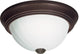 2 Light 13" Flush Mount Frosted Melon Glass