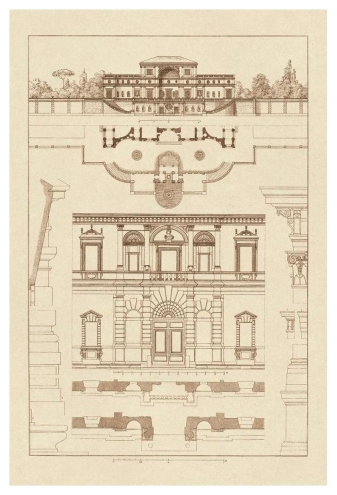 "Villa Sacchetti, Villa Papa Giulio at Rome" Paper Print by J. Buhlmann, 34"x50"