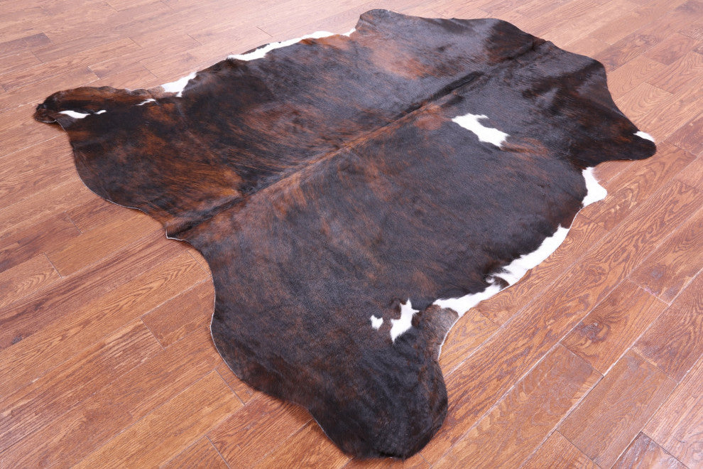 6' 7" X 6' 2" Brindle Natural Cowhide Rug C2259
