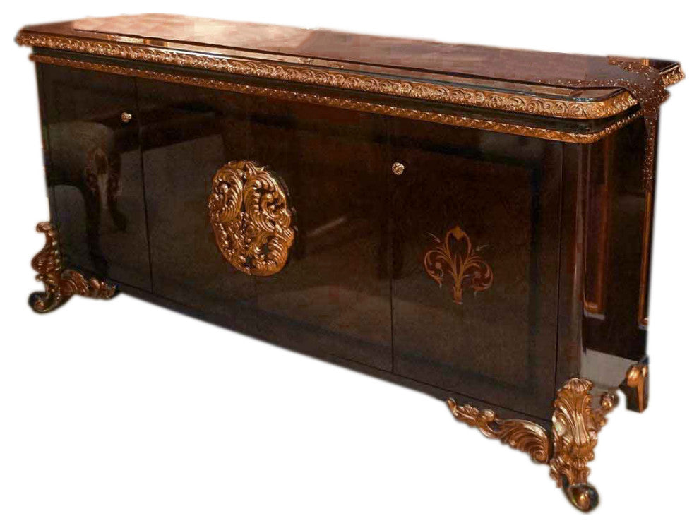 Florence Sideboard Buffet, Antique Gold Finish