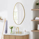 Aura Irregular Framed Bathroom Wall Mirror, Brushed Gold, 27"
