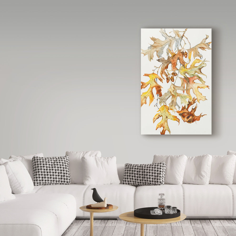 Joanne Porter 'Rust Colored Oak Leaves' Canvas Art, 32"x22"