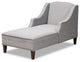 Deon Modern and Contemporary Gray Fabric Upholstered Wenge Brown Chaise Lounge