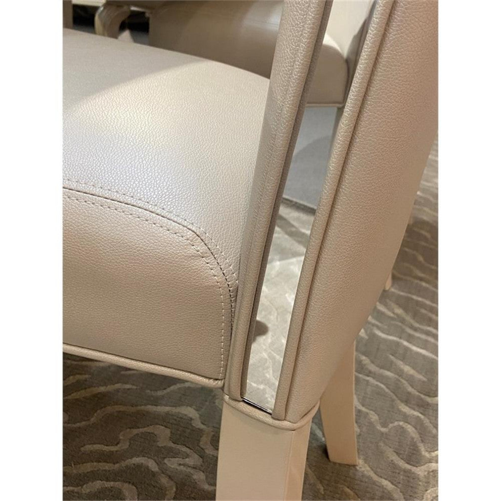 Michael Amini Hollywood Loft Dining Side Chair in Frost Ivory (Set of 2)