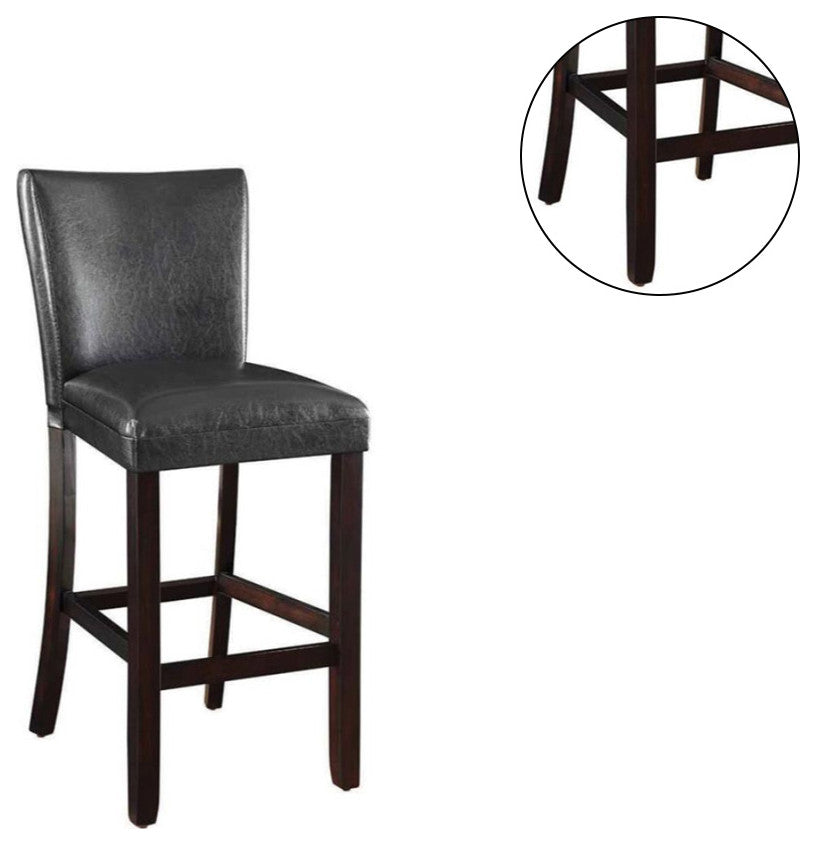 Set of 2 Bar Stools Black and Cappuccino