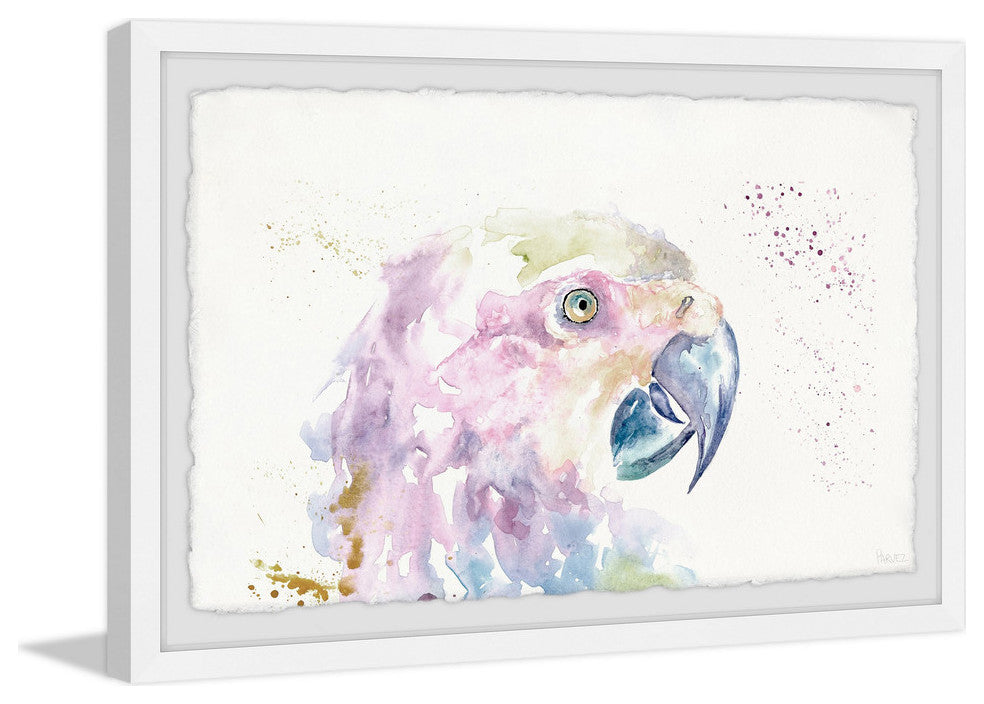 "Parrot Colors" Framed Painting Print, 24"x16"