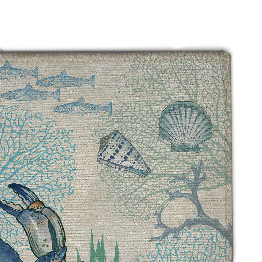 Blue Crab 4'x6' Outdoor Area Rug, 5'x7'
