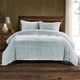 Stella Faux Silk Velvet Duvet Cover Set, 3PC, Icy Blue, King