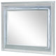Benzara BM280370 Gina 49" Mirror Wood Frame, Built In Blue LED, Metallic Silver