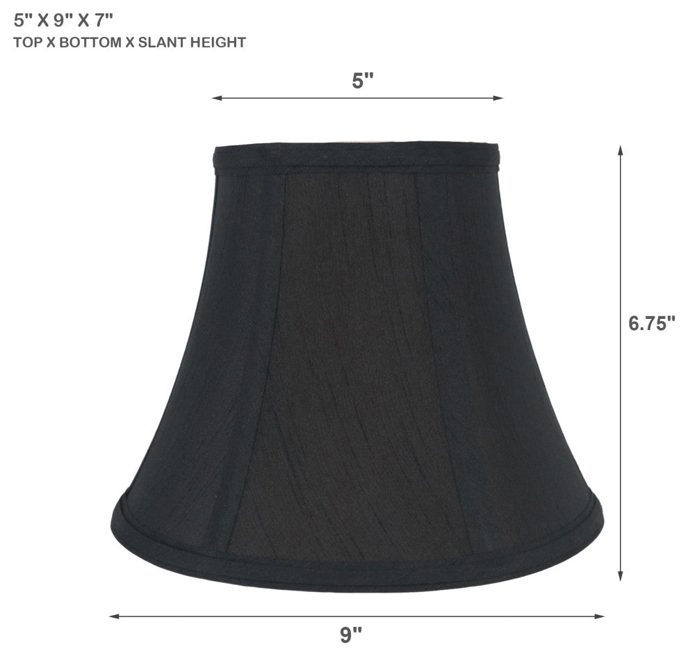 Bell Lamp Shade, 5x9x7", Black, Set of 2