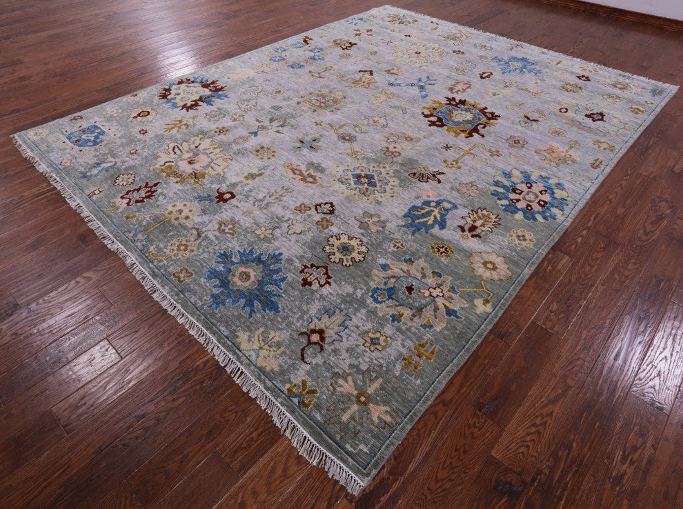 Turkish Oushak Handmade Wool Rug 9' 3" X 11' 11" - Q16130