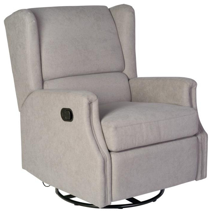 Omma Swivel Wingback Recliner Glider Rocker Recliner, Light Gray