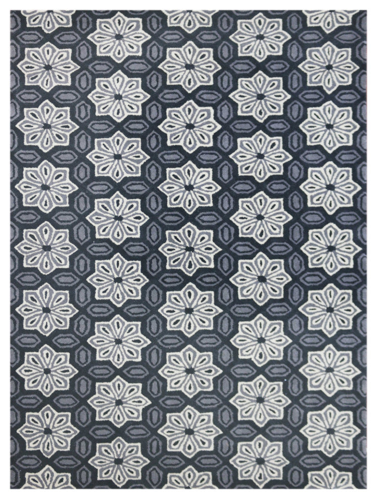 5" X8" X 0.5" Gray Wool Area Rug