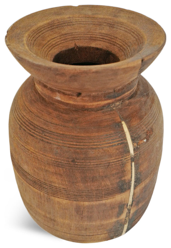 Consigned Old India Wood Pot 14