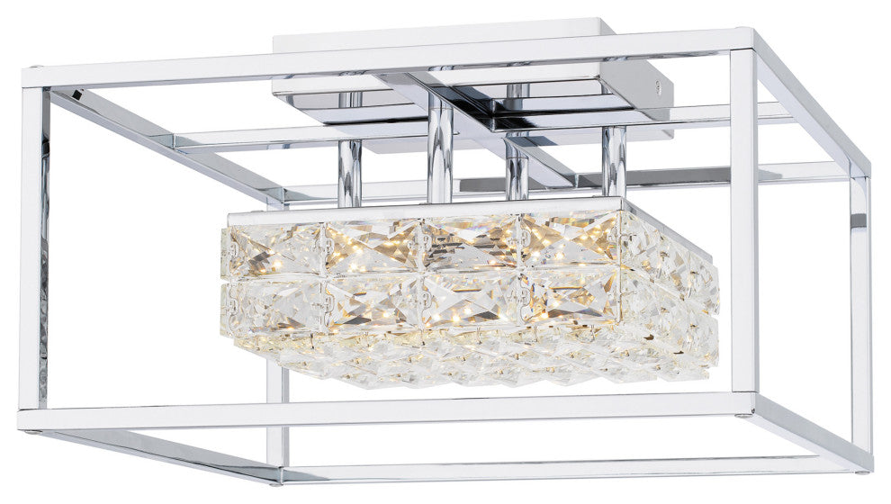 Quoizel PCDZ1716 Dazzle 16"W Flush Mount Square Ceiling Fixture - Polished