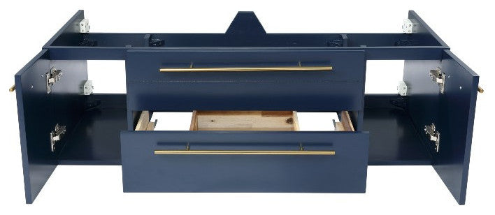 Fresca Lucera Royal Blue Wall Mount Undermount Sink Modern Bathroom Cabinet, 48"
