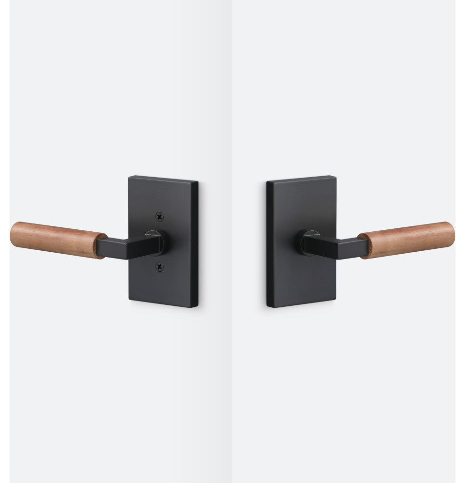 Levanto Passage Rosette, Flat Black, Walnut Grip
