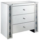 Benzara BM191447 Wooden Framed Mirrored Console Table with Three Drawers