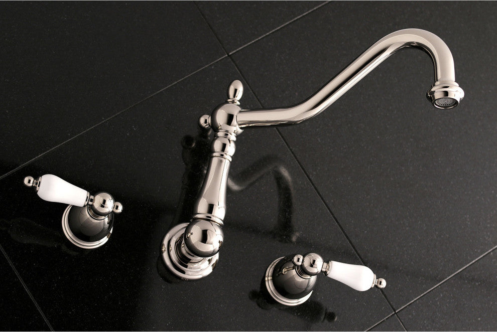 Kingston Brass Wall Mount Tub Faucet, Polished Nickel