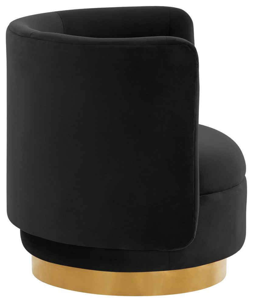 Remy Black Velvet Swivel Chair