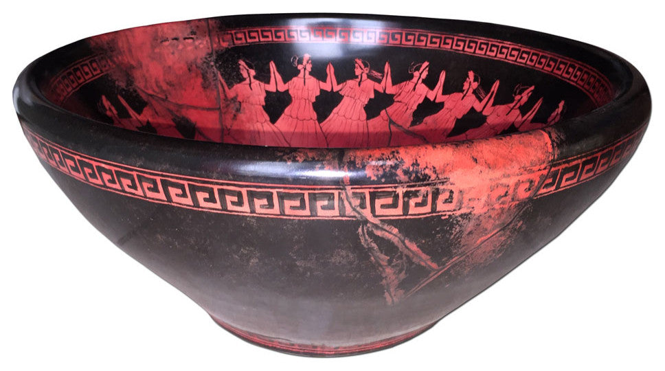 Hand Painted Sink " Grecian Dancers " Nice Vessel Sink