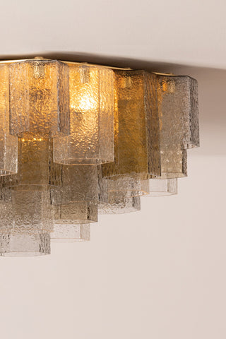 Corbett Lighting Helsinki Semi Flush, Vintage Gold Leaf, 26"Dx12.25"H