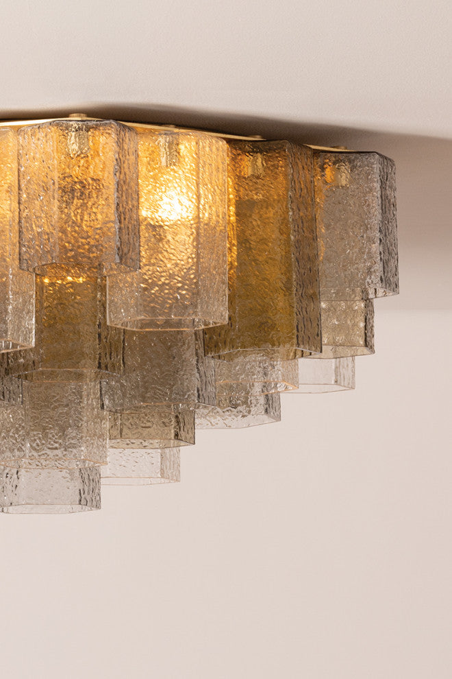 Corbett Lighting Helsinki Semi Flush, Vintage Gold Leaf, 26"Dx12.25"H