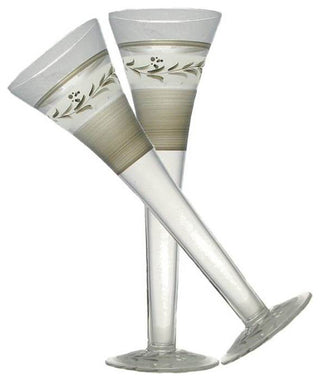 Pewter Vine Hollow Flute, Set of 2