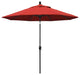 9' Matted Black Push-Button Tilt Crank Aluminum Umbrella, Red Olefin