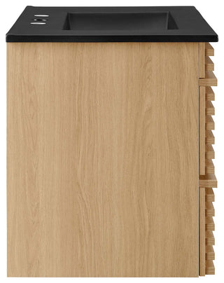 Render 30" Wall-Mount Bathroom Vanity, Oak Black