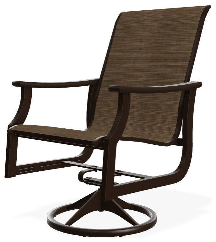 St. Catherine Sling Outdoor Swivel Rocker, Bark/Kona