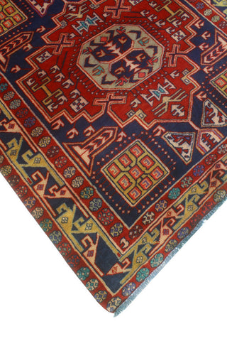 Fine Vintage Distressed Joyce Navy/Beige Runner, 4'2x11'0