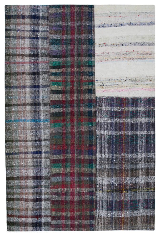 Rug N Carpet - Handmade Anatolian 6' 7'' x 9' 10'' Vintage Patchwork Kilim Rug