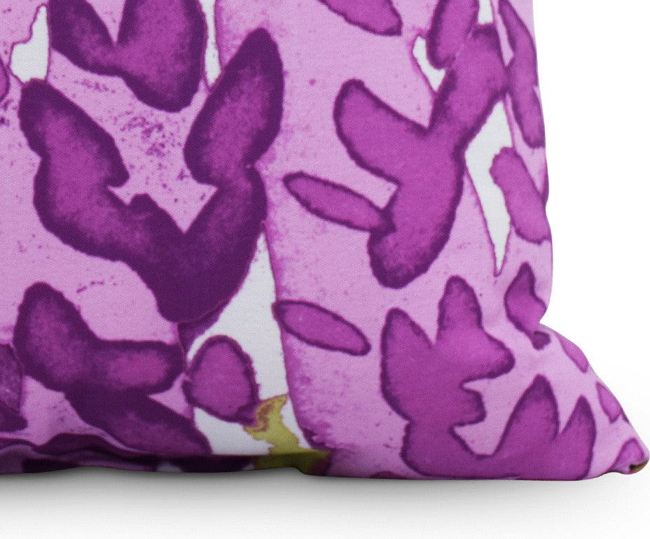 Flower Bell Decorative Floral Throw Pillow, Purple, 16"