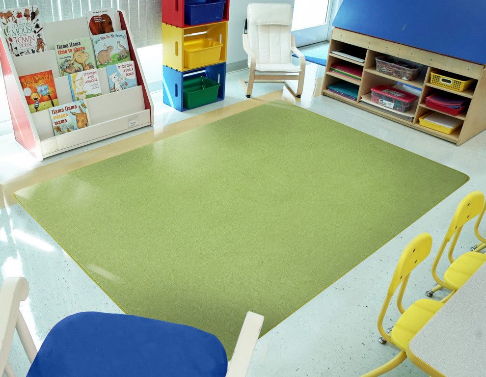 Kid Essentials Rug, Just Kidding, Lime Green, 6'x9'