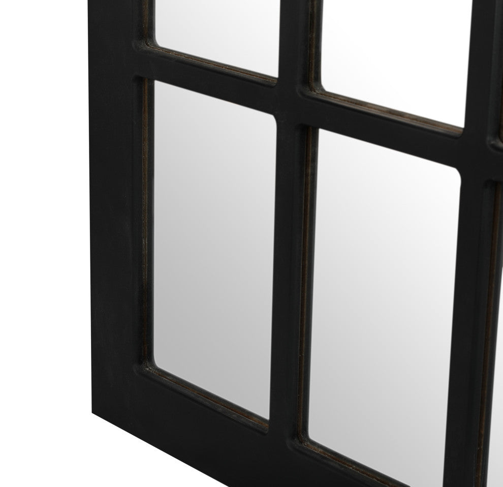 48"x32" Large Wood Wall Mirror, Black