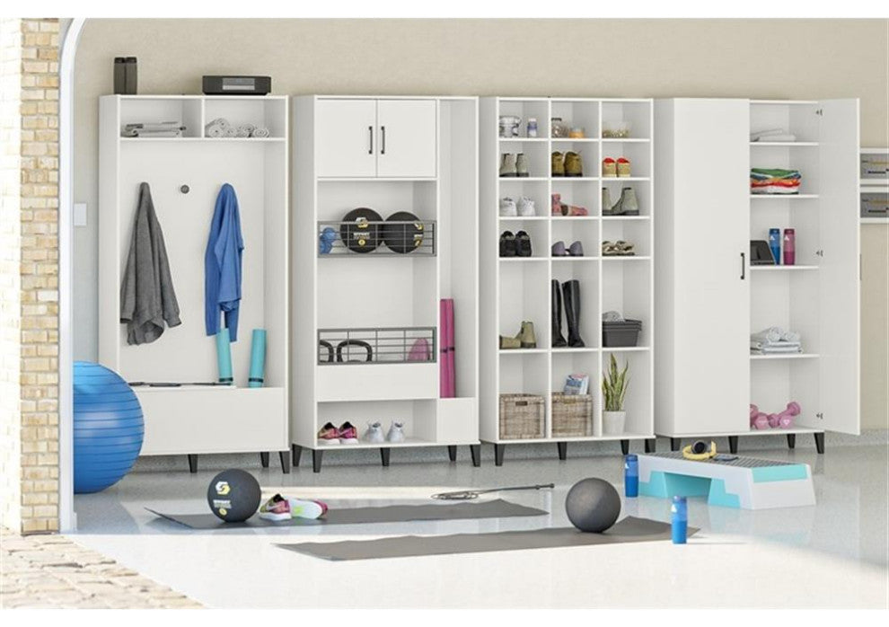 Systembuild Evolution Flex Tall Storage Cabinet in White