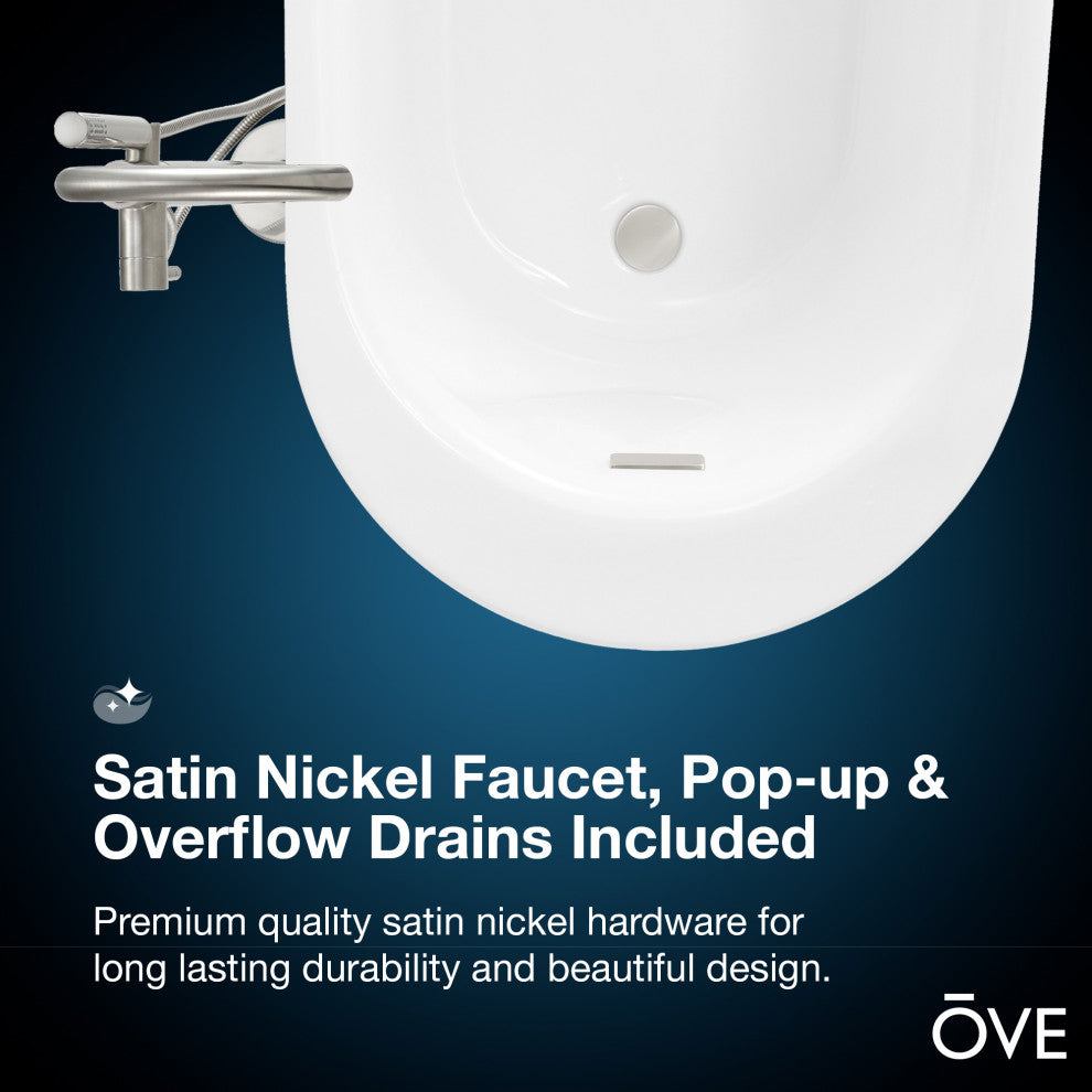 Ove Decors Rachel Freestanding 70" Bathtub Kit With Athena Faucet