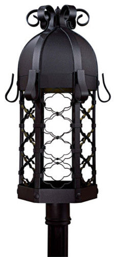 Minka-Lavery Montalbo 1-Light Post Mount, Black Finish; Dark Sky