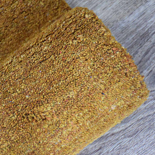 Hand Knotted Loom Silk Area Rug Solid Gold