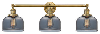 Bell 3-Light 32" Bath Vanity Light, LED, Brushed Brass, Plated Smoke