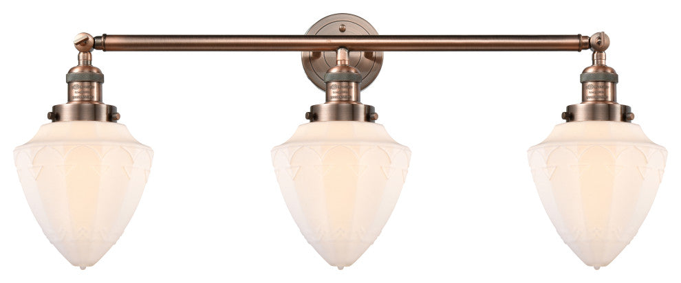 Innovations 205-AC-G661-7-LED 3 Light Bath Vanity Light, Antique Copper
