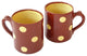 Polka-Dot Mug, Barn Red, Set of 2