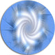 White And Blue Fractal Star Flower, Floral Round Metal Wall Art, 23"
