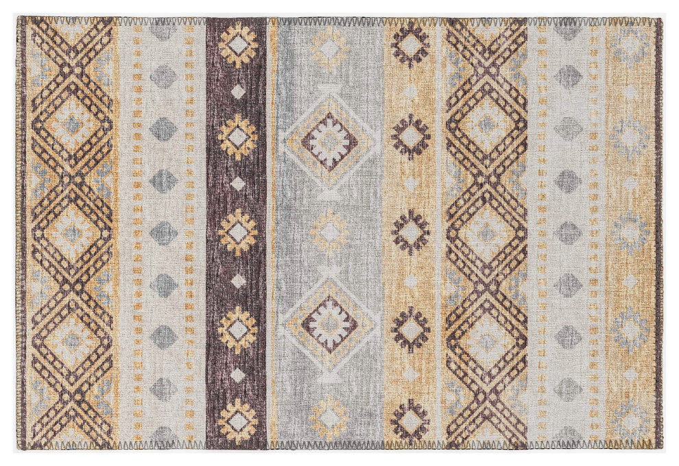 Indoor/Outdoor Sedona SN12 Goldenrod Machine Washable 1'8" x 2'6" Rug