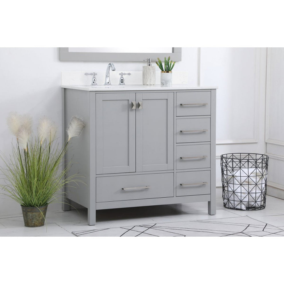 Elegant Decor Irene Bathroom Vanity Gray