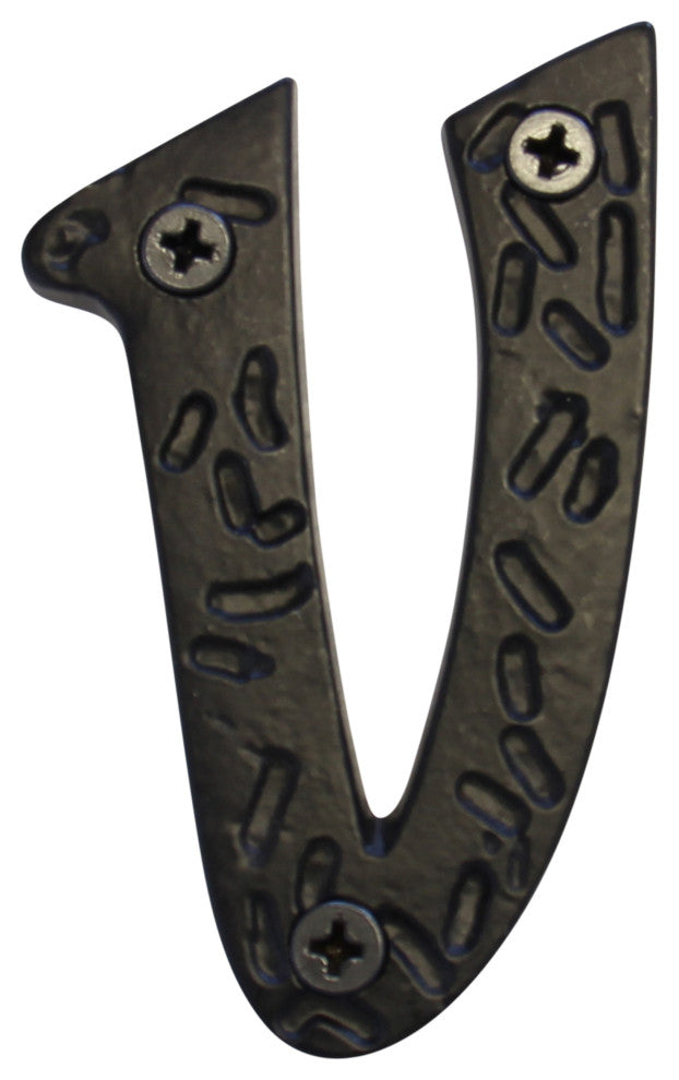 RCH Hardware Iron Rustic Country House Letter, 3", Black, V