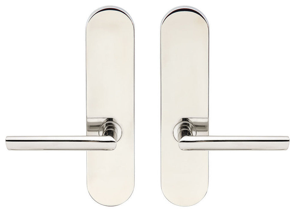 Stockholm Lever, Tubular Full Dummy Pair, Polished Stainless Steel, Left Hand